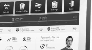 Gaaf experimenteel Interface Design voor FIFA13 - zwartwit