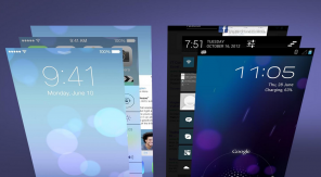 User Interface elementen van iOS6, iOS7 en Android4 naast elkaar