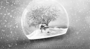 34 creatieve desktop wallpapers voor de maand december - zwartwit