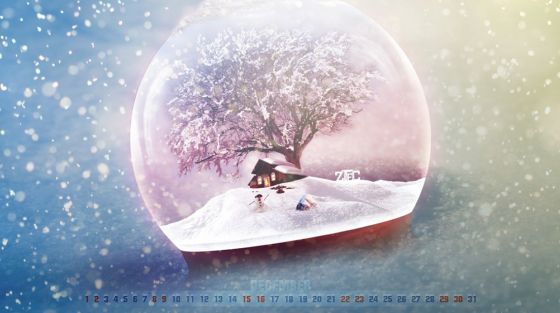 34 creatieve desktop wallpapers voor de maand december