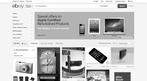 Waarom eBay haar redesign op Pinterest lijkt - zwartwit